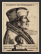 Hieronymus Hopfer (German, active c. 1520 - 1550 or after), Erasmus of Rotterdam, etching