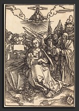 Albrecht DÃ¼rer (German, 1471 - 1528), The Holy Family with Five Angels, in or before 1505, woodcut