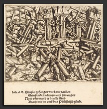 Augustin Hirschvogel (German, 1503 - 1553), The Death of Samson, 1547, etching