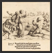 Augustin Hirschvogel (German, 1503 - 1553), Job Learns of His Misfortunes, 1549, etching