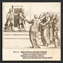 Augustin Hirschvogel (German, 1503 - 1553), Ecce Homo, and the Jews Deny Christ, 1548, etching