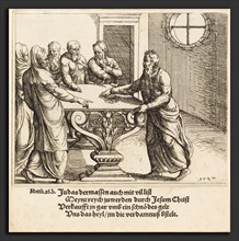 Augustin Hirschvogel (German, 1503 - 1553), The Payment of Judas, 1547, etching