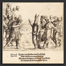Augustin Hirschvogel (German, 1503 - 1553), Melchizedek with Bread and Wine, 1547, etching