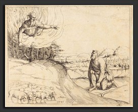 Augustin Hirschvogel (German, 1503 - 1553), Moses and the Burning Bush, 1548, etching
