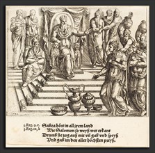 Augustin Hirschvogel (German, 1503 - 1553), Queen of Sheba's Visit to Solomon, 1548, etching