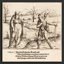 Augustin Hirschvogel (German, 1503 - 1553), Jesse Sends David to His Brothers and Saul, 1548,
