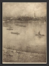 James McNeill Whistler (American, 1834 - 1903), The Thames, 1896, lithograph