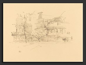 James McNeill Whistler (American, 1834 - 1903), Lindsay Row, Chelsea, 1888, lithograph on cream