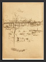 James McNeill Whistler (American, 1834 - 1903), Charing Cross Railway-Bridge, c. 1887, etching