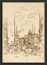 James McNeill Whistler (American, 1834 - 1903), The Piazzetta, 1880, etching and drypoint