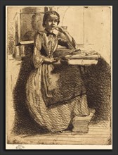 James McNeill Whistler (American, 1834 - 1903), Gretchen at Heidelberg, 1858, etching