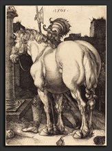 Albrecht DÃ¼rer (German, 1471 - 1528), Large Horse, 1505, engraving on laid paper