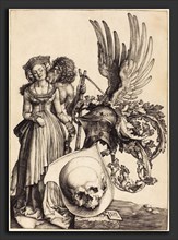 Albrecht DÃ¼rer (German, 1471 - 1528), Coat of Arms with a Skull, 1503, engraving