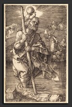 Albrecht DÃ¼rer (German, 1471 - 1528), Saint Christopher Facing Right, 1521, engraving