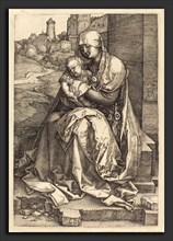 Albrecht DÃ¼rer (German, 1471 - 1528), The Virgin and Child Seated by the Wall, 1514, engraving
