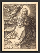 Albrecht DÃ¼rer (German, 1471 - 1528), The Virgin and Child Crowned by One Angel, 1520, engraving