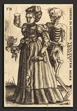 Franz Brun (German, active c. 1590), Woman and Death, engraving
