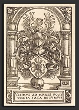 Sebald Beham (German, 1500 - 1550), Coat of Arms of Lazarus Spengler, woodcut