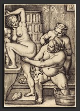 Sebald Beham (German, 1500 - 1550), Three Women Bathing, 1548, engraving