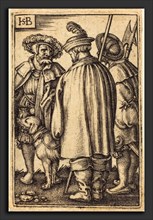 Sebald Beham (German, 1500 - 1550), Three Soldiers and a Dog, engraving