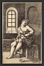 Sebald Beham (German, 1500 - 1550), Cleopatra Seated, engraving