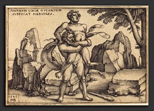 Sebald Beham (German, 1500 - 1550), Hercules Killing Anthaeus, 1545, engraving