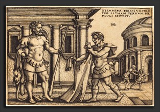 Sebald Beham (German, 1500 - 1550), Lycus Bringing the Garment of Nessus to Hercules, 1542-1548,