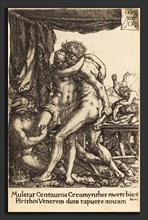 Heinrich Aldegrever (German, 1502 - 1555-1561), Hercules Preventing the Centaurs from the Rape of