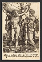 Heinrich Aldegrever (German, 1502 - 1555-1561), Hercules and Atlas, 1550