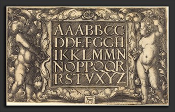 Heinrich Aldegrever (German, 1502 - 1555-1561), Alphabet, c. 1525-1555, engraving