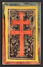 German 15th Century, The Cross, c. 1500, woodcut, hand-colored in red, pink, and yellow