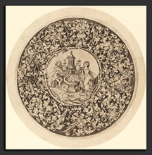 Israhel van Meckenem (German, c. 1445 - 1503), Circular Ornament with Musicians Playing near a