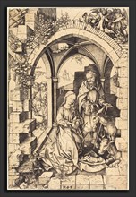 Martin Schongauer (German, c. 1450 - 1491), The Nativity, c. 1470-1475, engraving on laid paper
