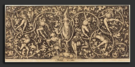 Israhel van Meckenem (German, c. 1445 - 1503), Ornament with Morris Dancers, c. 1490-1500,