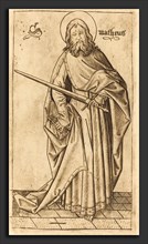 Israhel van Meckenem after Master E.S. (German, c. 1445 - 1503), Saint Matthew, c. 1470-1480,