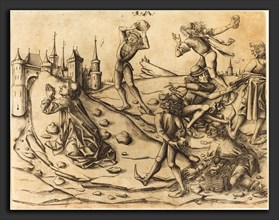 Israhel van Meckenem (German, c. 1445 - 1503), The Stoning of Saint Stephen, c. 1470, engraving on