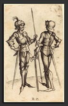 Master BM (German, active c. 1480-1500), Two Men in Armour, c. 1480-1490, engraving