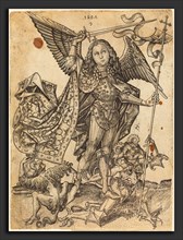 Master E.S. (German, active c. 1450 - active 1467), Saint Michael Defeating the Devils, 1467,