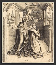 Master MZ (German, active c. 1500), Solomon Worshipping False Gods, engraving