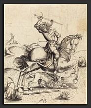 Master MZ (German, active c. 1500), Saint George and the Dragon, c. 1500, engraving