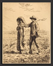 Jean-FranÃ§ois Millet (French, 1814 - 1875), Departure for Work (Le depart pour le travail), 1863,