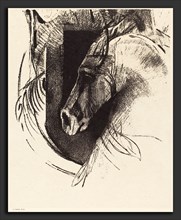 Odilon Redon (French, 1840 - 1916), Le Coursier (The Race Horse), 1894, lithograph on chine
