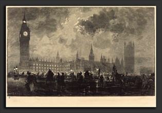Auguste LepÃ¨re (French, 1849 - 1918), Parliament at 9 o'Clock in the Evening - London (Le