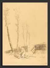 Alphonse Legros, Finding the Sheep (Le mouton retrouve), French, 1837 - 1911, etching