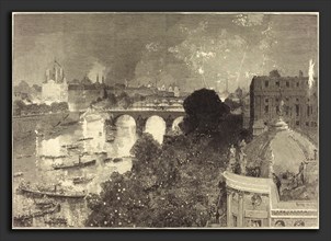 Auguste LepÃ¨re (French, 1849 - 1918), Le 14 Juillet.  Illumination de la Seine du Pont Neuf au