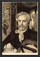 Félix Bracquemond (French, 1833 - 1914), Edmond de Goncourt, 1882, etching and engraving in black
