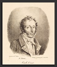 Horace Vernet (French, 1789 - 1863), Bust of Carle Vernet, 1817, lithograph
