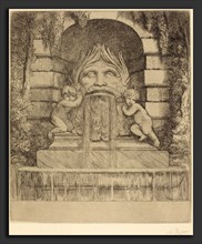 Alphonse Legros, Fountain: Grotesque, Children and Basin (Une fountaine: Masque, enfants et