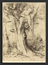 Alphonse Legros, Landscape with a Boy in a Tree (Paysage avec un garcon gimpe sur un arbre dite "Le