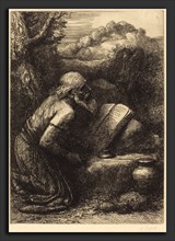 Alphonse Legros, Saint Jerome, 2nd plate, French, 1837 - 1911, etching